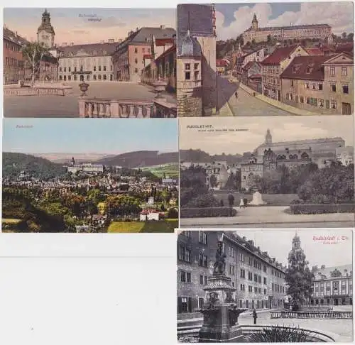 71293/5 Ak Rudolstadt Schloßhof, Vorwerksgasse usw. um 1920