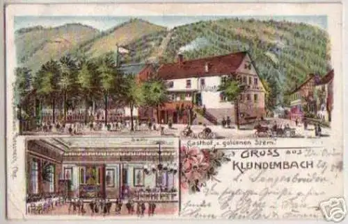 15313 Ak Lithographie Gruss aus Kleindermbach 1907