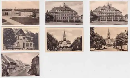 64221/7 Ak Lucka Mittelschule, Puschkinplatz, Jugendherberge usw. um 1970