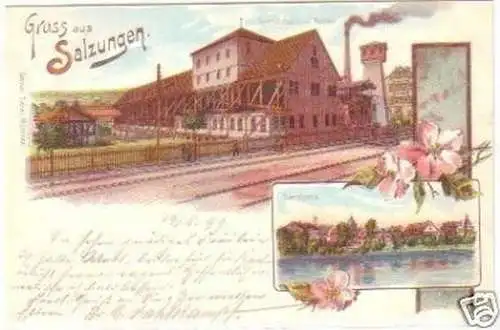 02801 Ak Lithographie Gruß aus Salzungen 1900