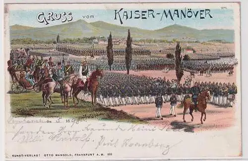 10171 Ak Lithographie Gruss vom Kaiser-Manöver 1898