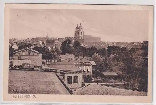 46802 Ak Wittenberg - Totalansicht mit Wagenfabrik Gebr. Braese 1912