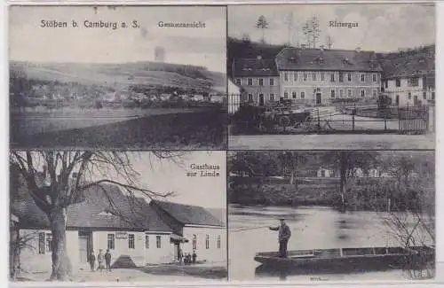 92184 Mehrbild Ak Stöben bei Camburg a.S. Rittergut, Gasthaus zur Linde 1930
