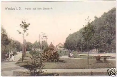 25936 AK Werdau i.S. Partie aus dem Stadtpark 1907