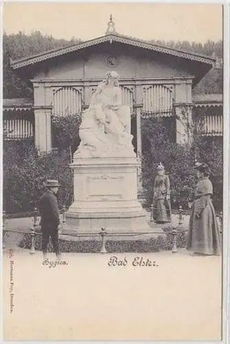 61711 Ak Bad Elster Statue Hygiea um 1900