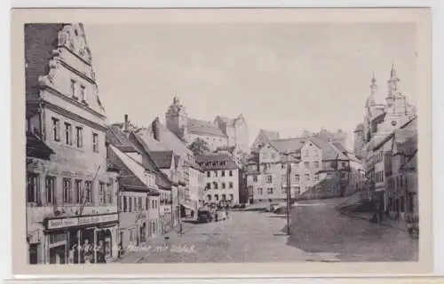 81756 Ak Colditz in Sachsen Markt mit Schloss