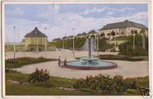 15237 Ak Glauchau Bahnhof Oswald Seyfert Park um 1930