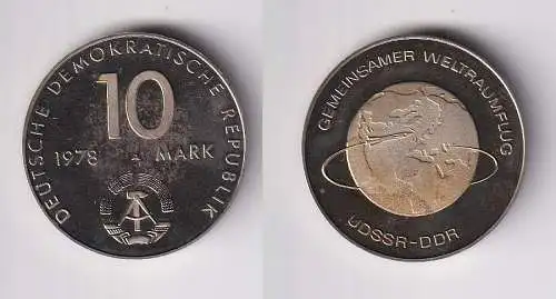 DDR Gedenk Münze 10 Mark Gemeinsamer Weltraumflug 1978 PP (170434)