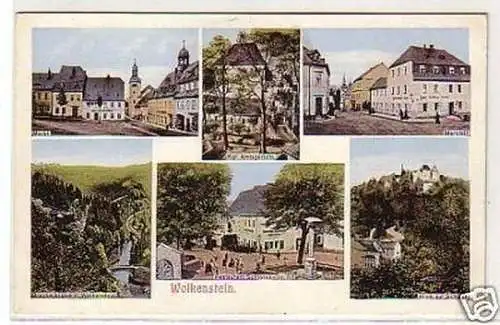 32133 Mehrbild-Ak Wolkenstein Hotel usw. um 1910