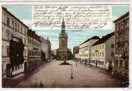 09568 Ak Schandau Marktplatz 1904