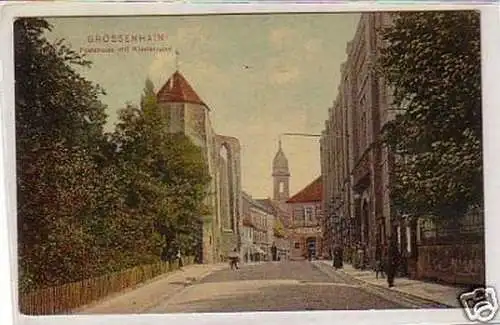 21601 Ak Großenhain Poststraße mit Klosterruine 1910