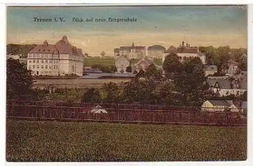 36460 Ak Treuen i.V. Blick auf neue Bürgerschule 1925