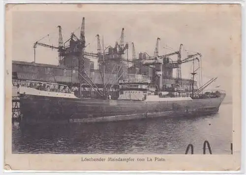 62949 AK Löschender Maisdampfer von La Plata, Hans Dietzsch, Chemnitz um 1920