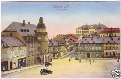 29687 Ak Treuen im Vogtland Marktplatz um 1915