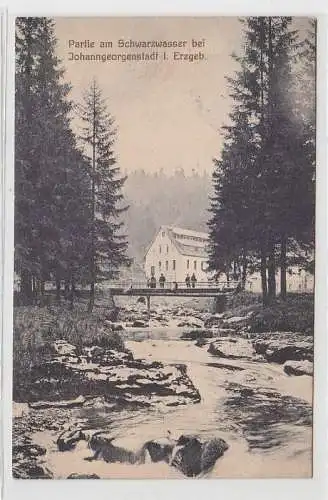 71070 Ak Partie am Schwarzwasser bei Johanngeorgenstadt im Erzgebirge 1913