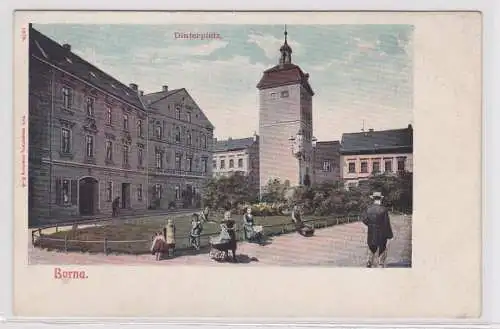 08533 AK Borna - Dinterplatz mit Reichstor um 1900