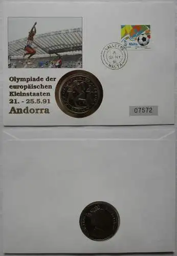 Numisbrief mit 1 Crown Gibraltar Olympia Barcelona 1992 Stempelglanz (117616)