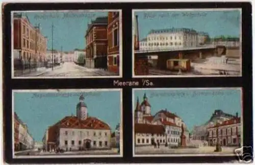 13796 Mehrbild Ak Meerane Realschule usw. um 1920