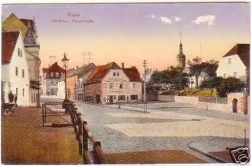 28346 Ak Riesa Hauptstraße Kolonialwarenladen um 1920
