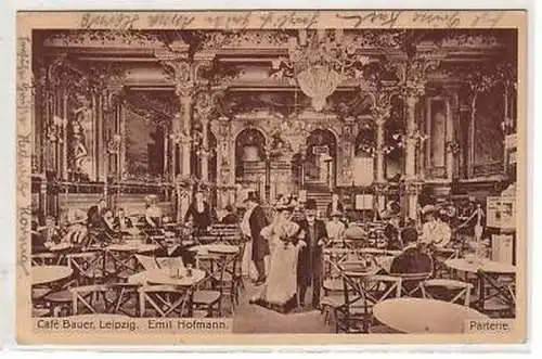 32/109 Ak Leipzig Café Bauer Parterre 1912