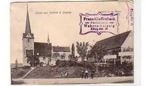 40121 Ak Gruß aus Wahren Partie an der Kirche 1908