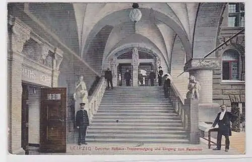 87606 AK Leipzig - Östlicher Rathaus Treppenaufgang und Eingang zum Ratskeller
