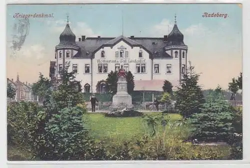 68519 Ak Radeberg Kriegerdenkmal und Restaurant und Café Lindenhof 1908