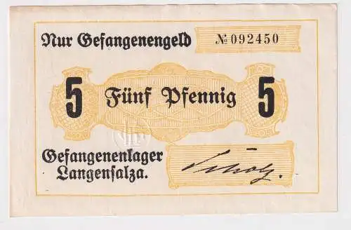 5 Pfennig Banknote Gefangenenlager Langensalza 1.Weltkrieg (153276)