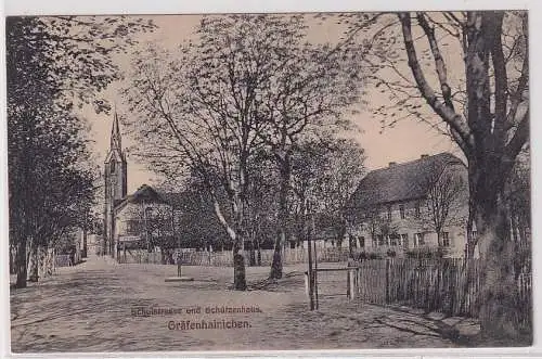 52716 Ak Gräfenhainichen Schulstrasse und Schützenhaus 1913