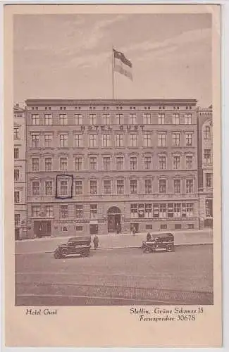 70388 Ak Stettin Szczecin Hotel Gust Grüne Schanze 15, 1932