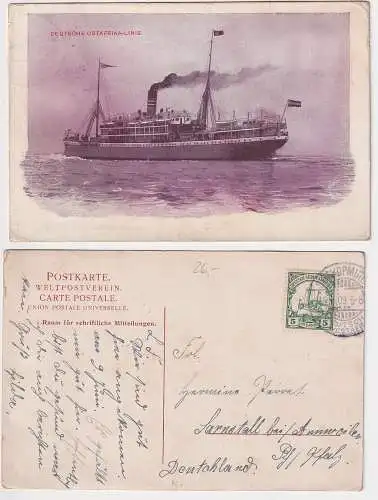 56675 Ak Dampfer der deutsche Ostafrika Linie Stempel Swakopmund 1909