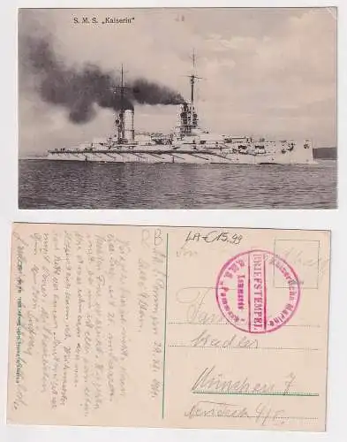 64762 Ak S.M.S. Kriegsschiff "Kaiserin" mit MSP S.M.S.Pommern