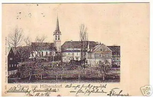 05263 Ak Gruß aus Hilbersdorf Dorfansicht 1909