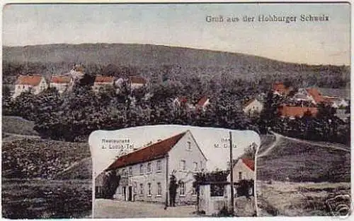 07953 Ak Gruß aus der Hohburger Schweiz Gasthaus 1913