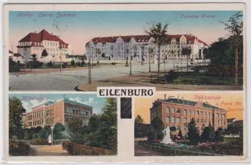96339 Mehrbild Ak Eilenburg Schreckerstraße, Mittelschule usw. 1916