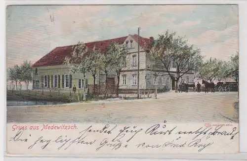 88890 Ak Gruss aus Medewitzsch Gasthof 1905