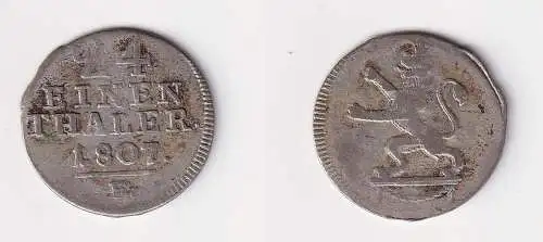 1/24 Taler Silber Münze Hessen Kassel 1807 F f.ss (170635)