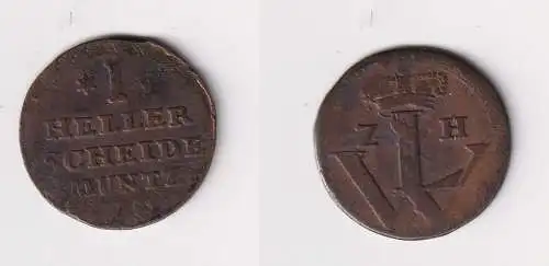 1 Heller Kupfer Münze Hessen-Kassel 1752 f.ss (170509)