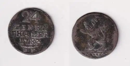1/24 Taler Silber Münze Hessen Kassel 1783 D.F. f.ss (170479)
