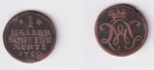 1 Heller Kupfer Münze Hessen Kassel 1759 f.ss (170655)