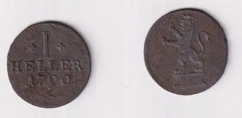 1 Heller Kupfer Münze Hessen Kassel 1790 ss (170495)