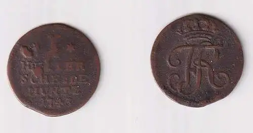 1 Heller Kupfer Münze Hessen Kassel 1743 s/ss (170588)