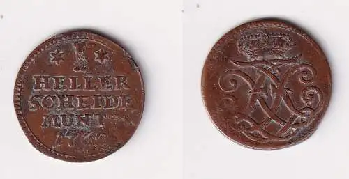 1 Heller Kupfer Münze Hessen Kassel 1759 ss (170354)