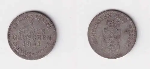 1 Silbergroschen Münze Kurhessen 1841 Wilhelm II s/ss (170608)