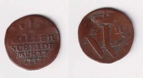 1 Heller Kupfer Münze Hessen Kassel 1757 s/ss (170039)