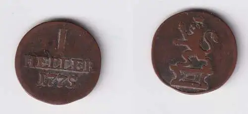 1 Heller Kupfer Münze Hessen Kassel 17757 f.ss (170278)