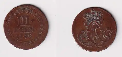3 Pfennig Kupfer Münze Bistum Münster 1748 f.ss (170373)
