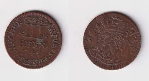 3 Pfennig Kupfer Münze Bistum Münster 1745 ss (170449)