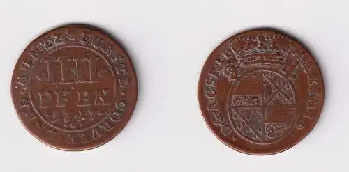 4 Pfennig Kupfer Münze Corvey 1717 Fürstlicher Stift Abtei (170523)