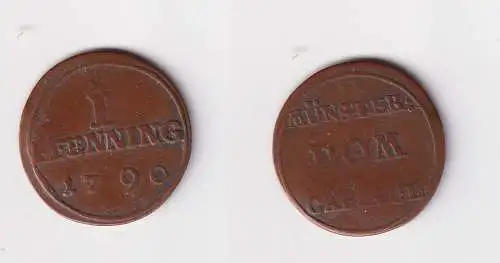1 Pfennig Kupfer Münze Münster Dom Capitel 1790 f.ss (170364)